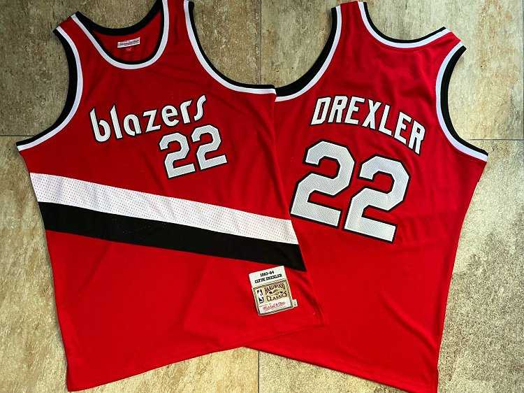 Blazers 22 Clyde Drexler Red 1983-84 Hardwood Classics Swingman Jersey Mixiu,We sell and wholesale Blazers 22 Clyde Drexler Red 1983-84 Hardwood Classics Swingman Jersey Mixiu on line form chian!